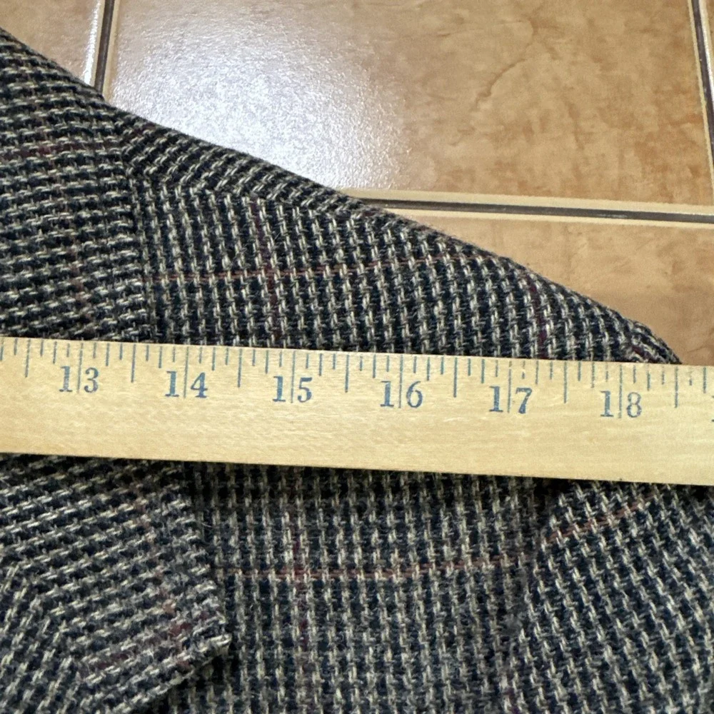 Evan Picone 40R Brown Multi Color Wool  Tweed Herringbone Jacket ELBOW PATCHES